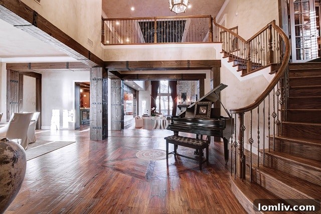 Elegant Winding Staircase in Luxury Home