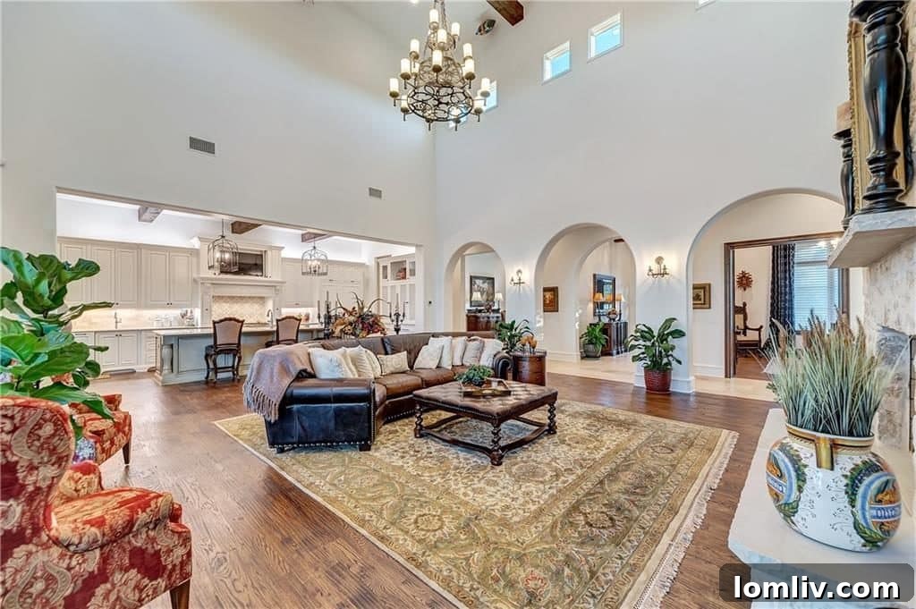 Spacious walk-through shower connecting 'his and hers' master baths