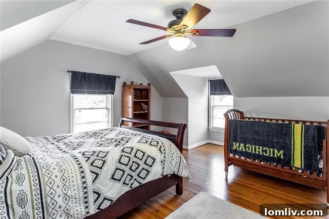 Curzon Avenue Cottage: Where Yesteryear Lives 12 Cozy Upstairs Bedroom with Unique Eave Design