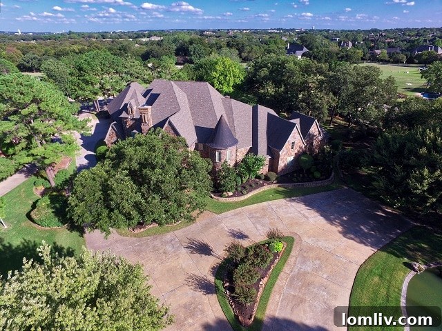 Private Gated Entrance and Circular Driveway of Colleyville Estate
