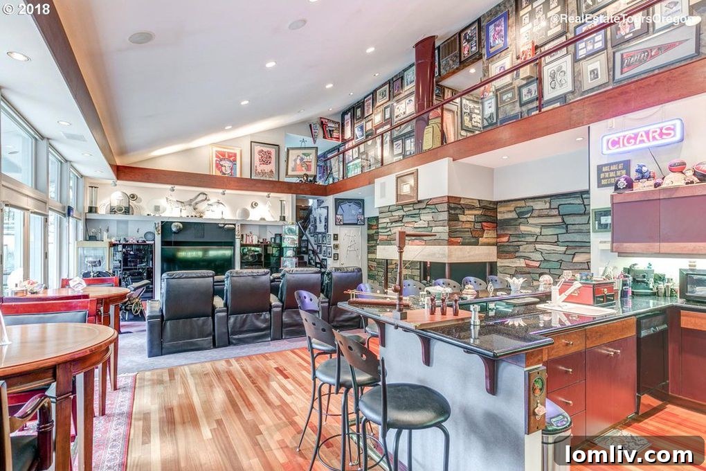 Sports Enthusiast's Dream Home: Multiple Screens for Ultimate Viewing