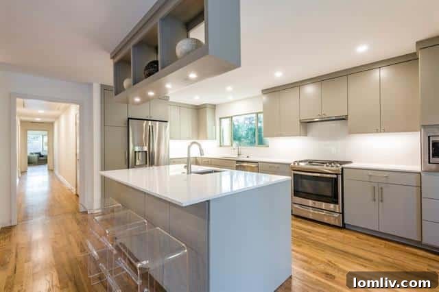 Elegant dining area adjacent to the family room with large windows