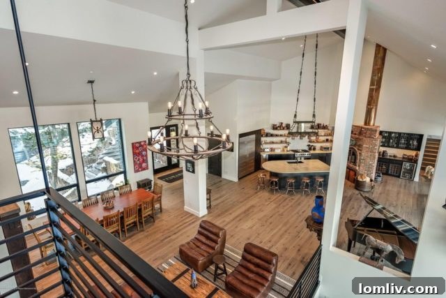 Interior shot of John Denver's former home in Aspen, showcasing renovated living space