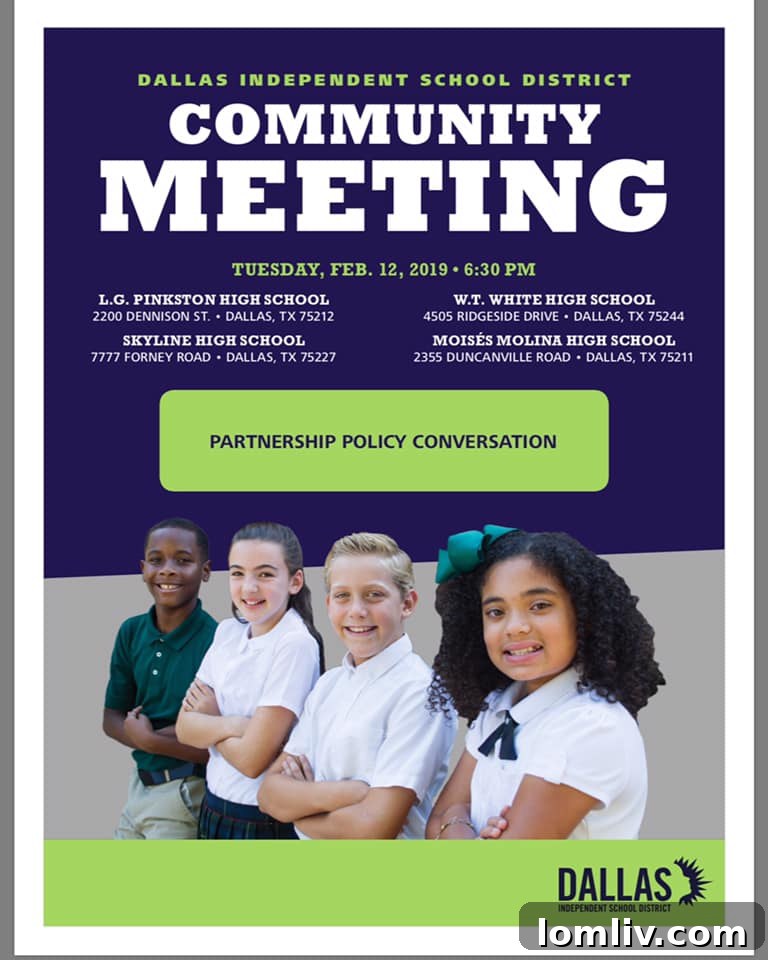 Dallas ISD Community Meeting Schedule