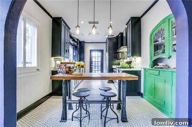 Totally Enchanted by This Hollywood Heights Tudor 9 Modern Kitchen with Green and White Cabinetry at 430 Valencia Street