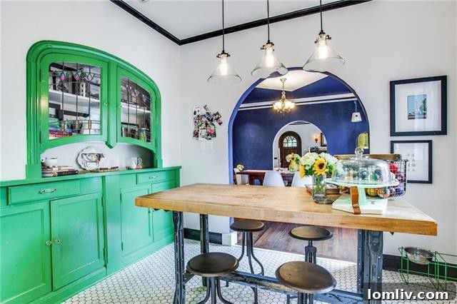 Totally Enchanted by This Hollywood Heights Tudor 10 Stylish Kitchen Island with Breakfast Bar and Stained Glass Features