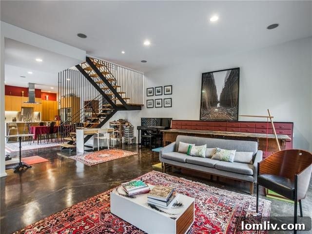 Bright and airy interior space, highlighting the contemporary design and high ceilings
