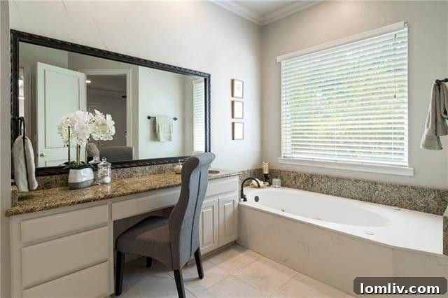 Spacious Master Shower and Convenient Medicine Cabinet