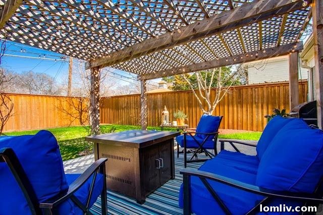 Pergola Covered Patio in Private Backyard