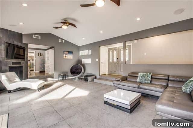 New And Notable Homes With Pools And Valley Views In Northwood Hills 11 Renovated Contemporary Dallas Home Living Room