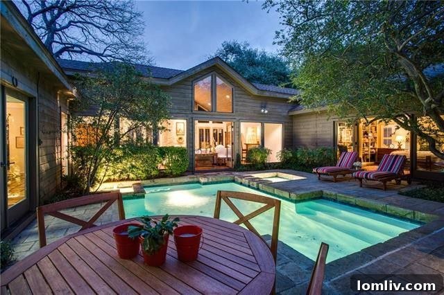 New And Notable Homes With Pools And Valley Views In Northwood Hills 4 Midcentury Modern Dallas Home Pool and Patio