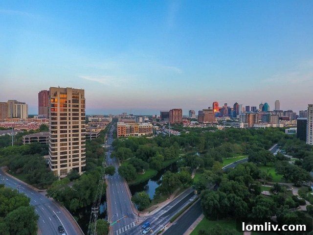 The Claridge Dallas Aerial View with Turtle Creek Park