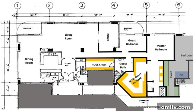 Extended Unit A Option 1 floor plan for The Claridge penthouse.