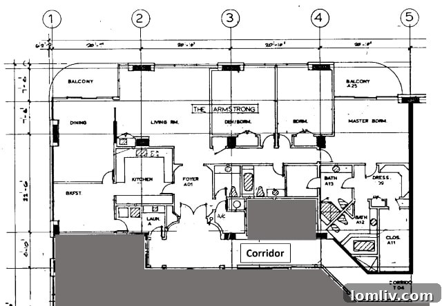 Original Unit 18A 'Armstrong' floor plan in The Claridge.