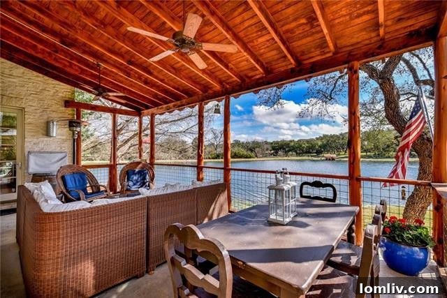 Expansive Outdoor Living Space at an Austin Lakefront Residence