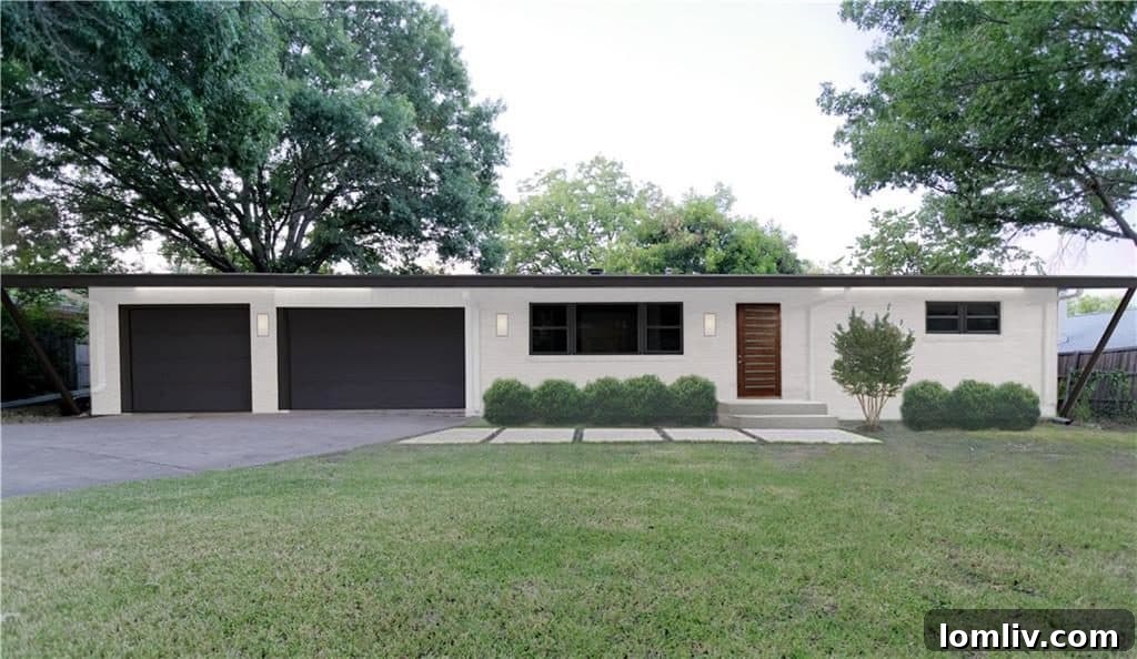 Modernized Midcentury Home Exterior, Renovation Potential Example