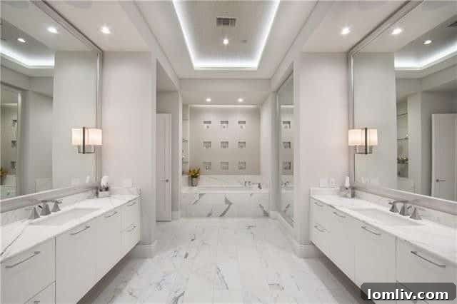 Spacious and bright master bathroom with modern fixtures and clean lines