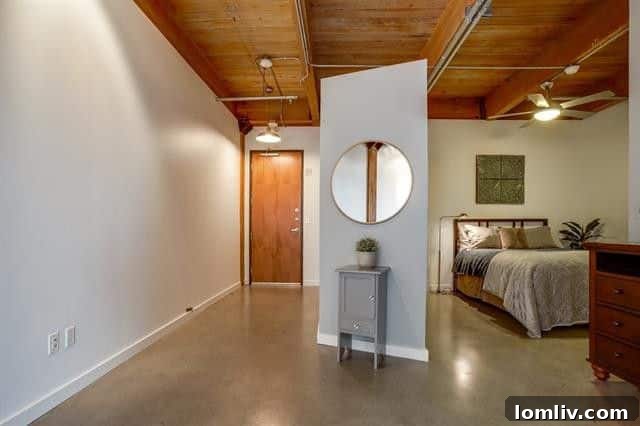 Living area of the Dallas loft.