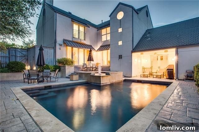 Inviting backyard with sparkling pool and patio in Merriman Park Estates