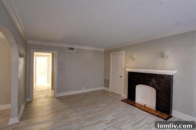 Spacious interior with architectural details in a multi-unit Old East Dallas investment property