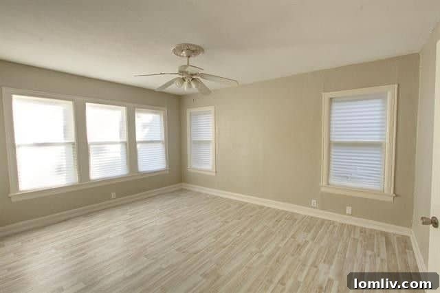 Living area showing potential for renovation in an Old East Dallas multi-family home