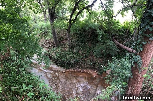 Coombs Creek cutting through Beverly Hills, Oak Cliff, Dallas.