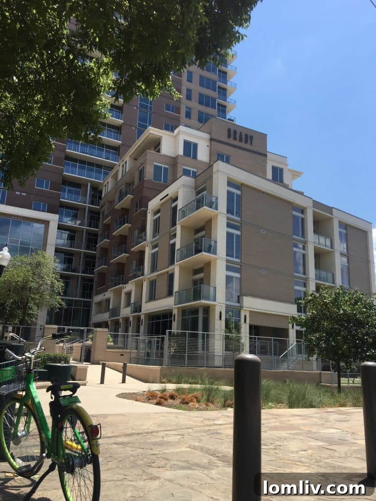Development along the Katy Trail in Dallas, showcasing urban growth.