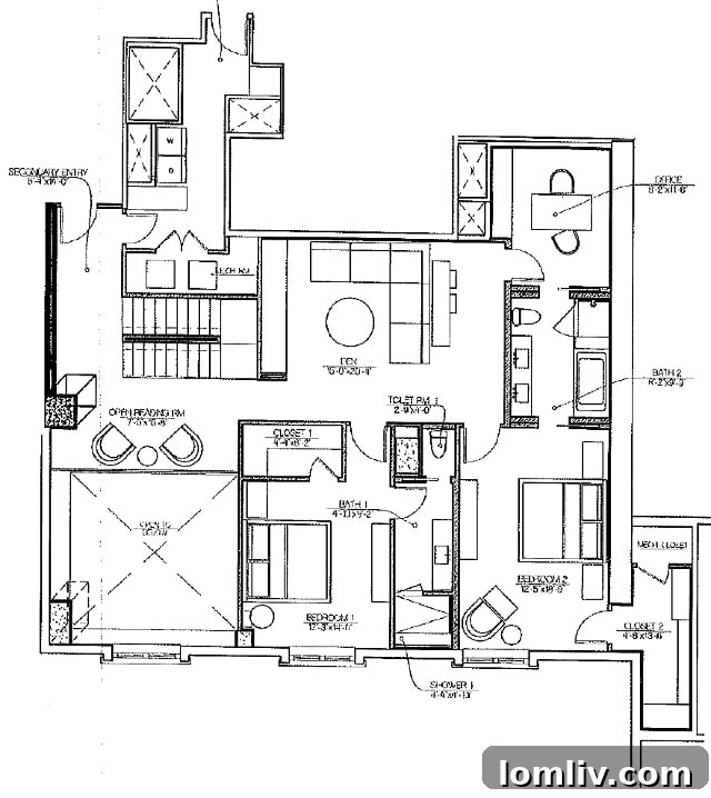 Vendome Penthouse 20D Upper Level Living