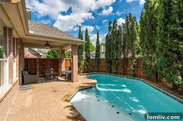 North Dallas Entertainer's Oasis with Pool, Plano Schools, and Unmatched Value at $445K 6 Private Backyard Oasis with Sparkling Pool and Covered Patio
