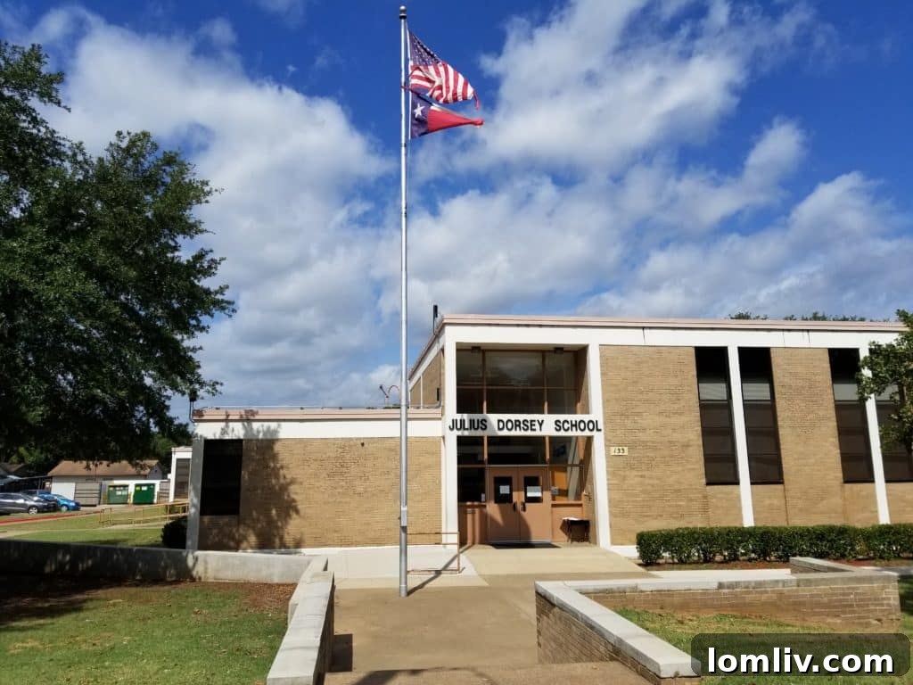 Dorsey Elementary School building exterior, a top-rated school in Dallas ISD's Pleasant Grove