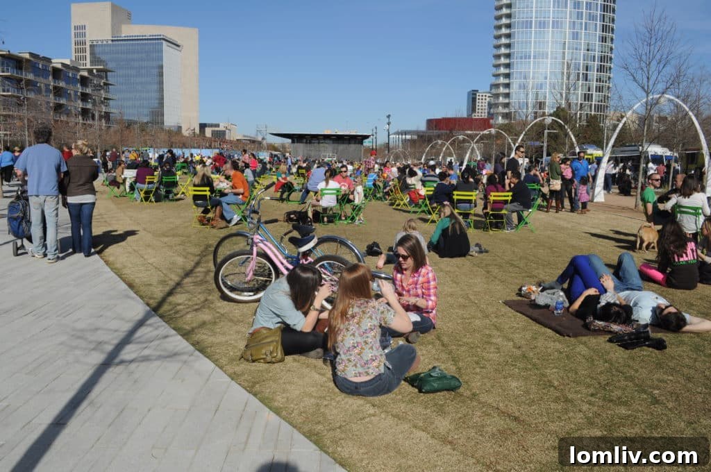 Klyde Warren Park: A vibrant deck park bridging Uptown and Downtown Dallas, featuring green spaces and urban activity