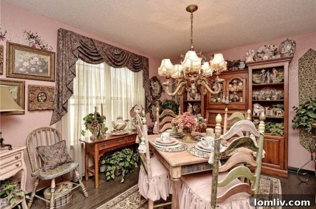 Close-up of kitchen details, featuring intricate patterns and decorative tassels on cabinetry.