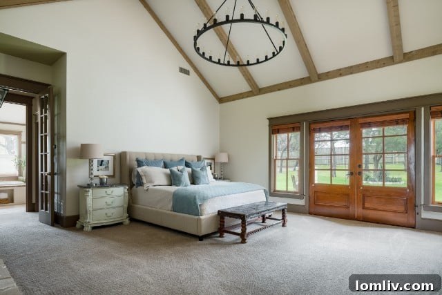 Beautifully landscaped backyard with mature trees, offering ample space for outdoor activities