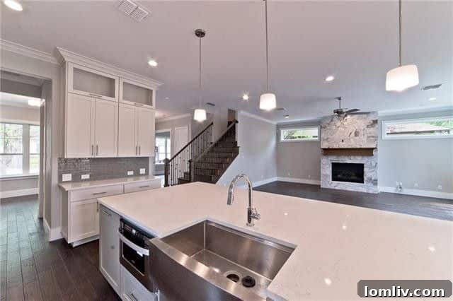 Gourmet Kitchen with Quartz Counters in Dallas Home