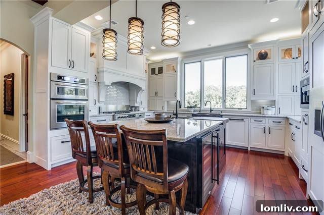 Gourmet Chef's Kitchen with High-End Appliances and Tree Views