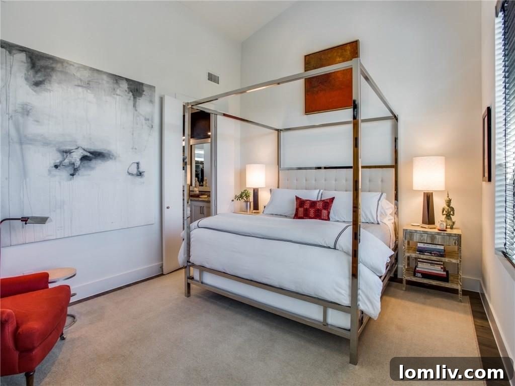 Bright and inviting living space showcasing high ceilings at 5811 Lindell Ave Dallas