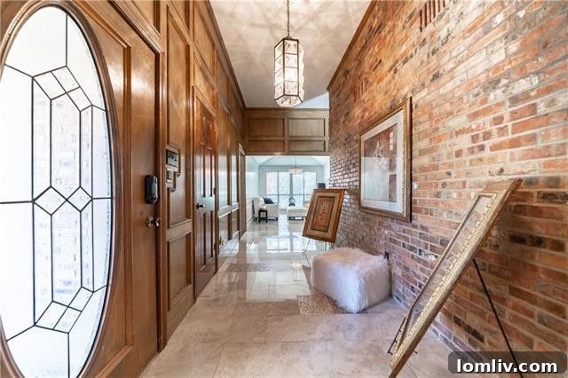 Interior view of a spacious living room at 4505 Ivy Drive with high ceilings and fireplace