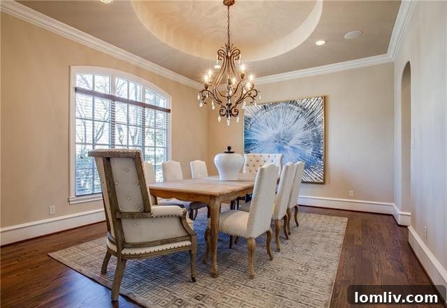 Inviting Foyer and Formal Dining Room in Dallas Luxury Home