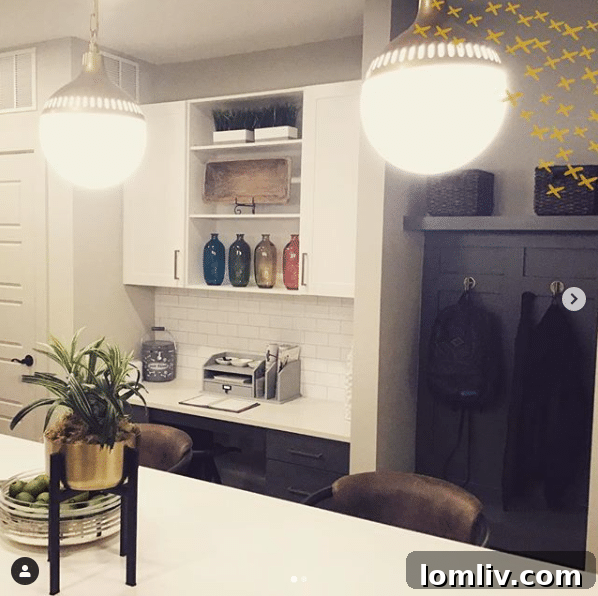Interior apartment view showcasing built-in shelving and desk area at Novel Bishop Arts