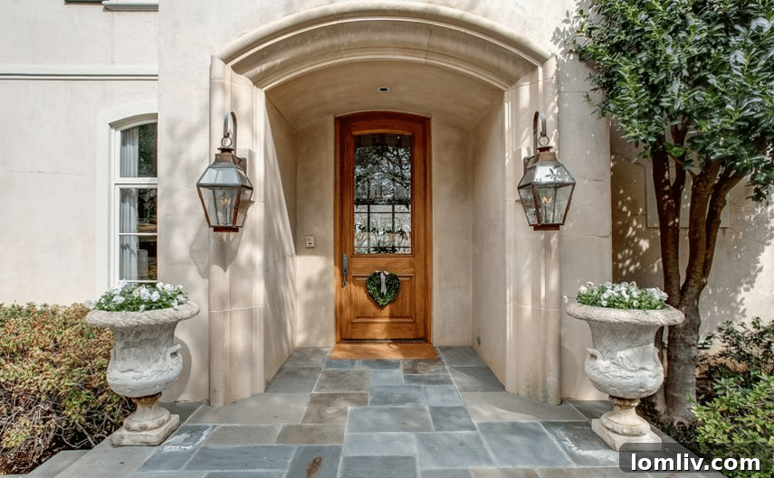 Elegant Entrance and Driveway of a Fort Worth Estate