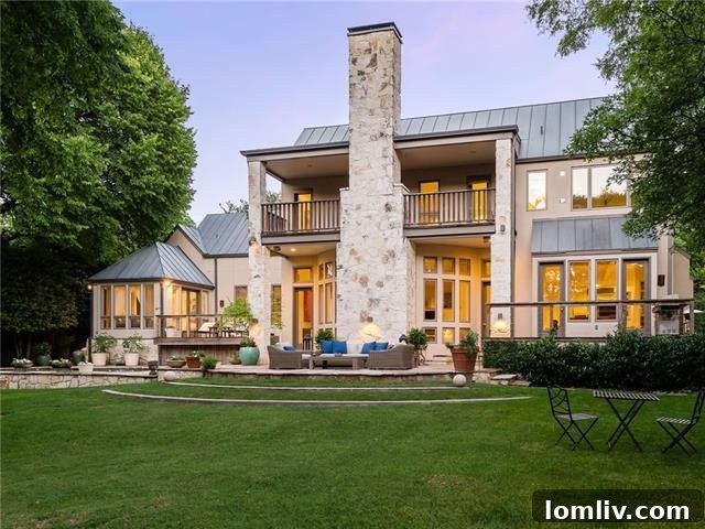 Backyard oasis with pool and Robert Bellamy designed hardscape at 4704 Wildwood Road
