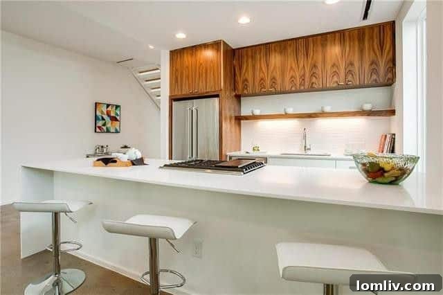 Luxury Kitchen with Walnut Cabinets Dallas