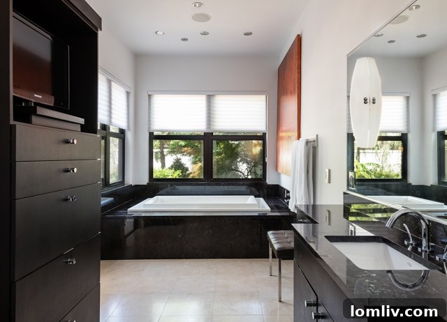 Sophisticated living area with seamless outdoor access and modern design