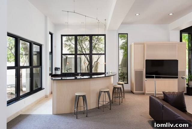 Stylish integrated bar area with premium finishes for social gatherings