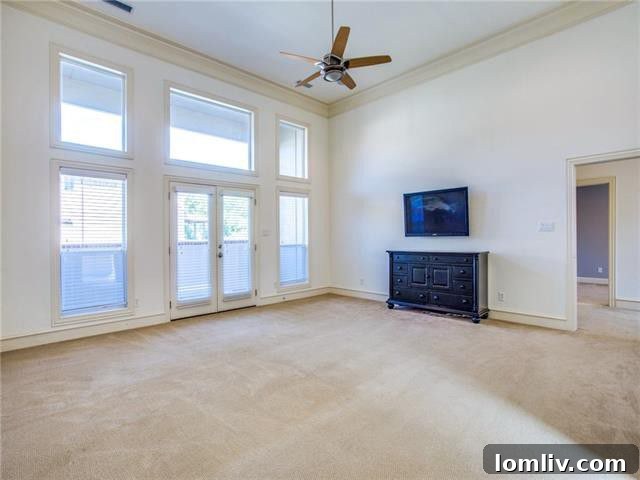 Spacious Master Bedroom with High Ceilings