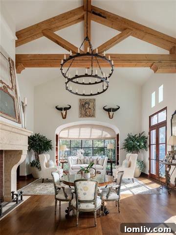 Storied Mediterranean Splendor 5 Bright and spacious living area opening to a serene courtyard
