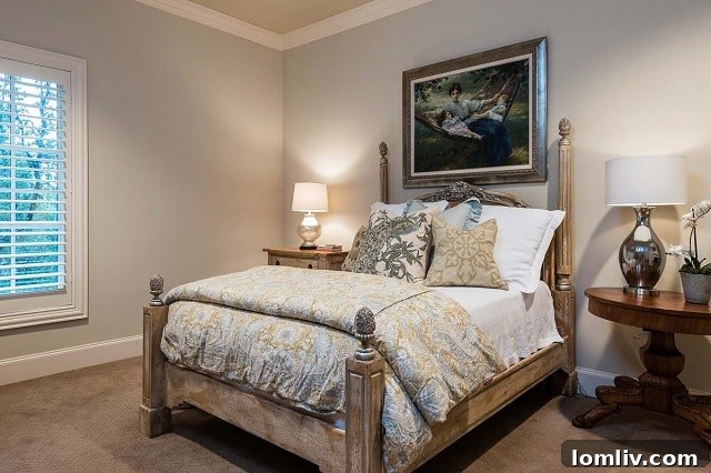 Opulent French Stone Manor Heads to No-Reserve Auction 13 Spacious Upstairs Bedroom with Ensuite Bath