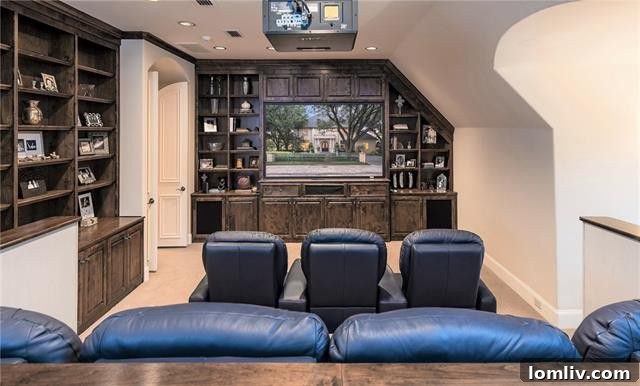 Opulent French Stone Manor Heads to No-Reserve Auction 15 High-End Media Room at 6507 Lakehurst Drive