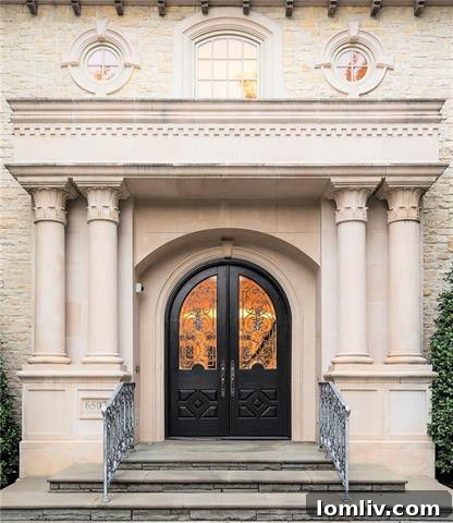 Opulent French Stone Manor Heads to No-Reserve Auction 3 Lakehurst Drive Estate - Luxurious Exterior Stone Facade