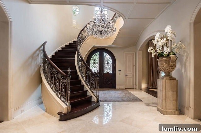 Opulent French Stone Manor Heads to No-Reserve Auction 5 Preston Hollow Luxury Real Estate - Front View with Architectural Detail